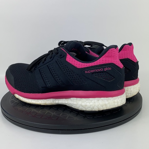 Adidas Boost Supernova Glide 8 Black/Pink Running Shoes AF6557 Women's Size 9 - Picture 7 of 12